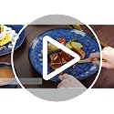 Vancasso Starry 16-Piece Dinnerware Set for 4 Blue Handmade Reactive Glaze