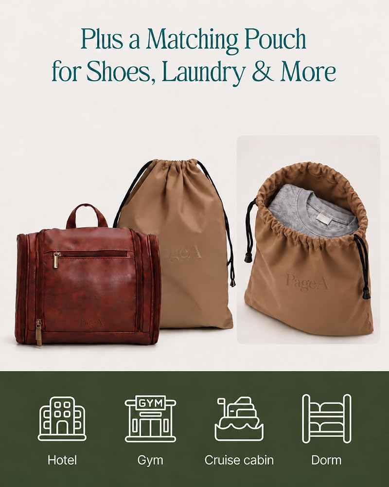 Compact Hanging Toiletry Organizer Bag for Travel