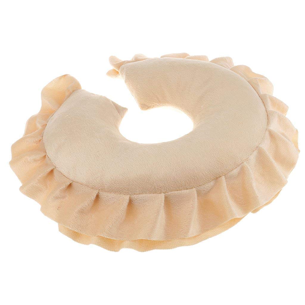 KODORIA U Shaped Neck Cushion Spa Salon Massage Table Cradle Face Pillow Neck Head Cushion Travel Flight Neck Pad - Light Brown