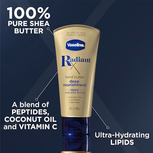 Vaseline Radiant X Skin Care Set -Even Tone Nourishing Body Lotion with 1% Niacinamide &Hydrating Body Oil with One Percent Lipids +Deep Nourishment Hand Butter with 100% Pure Shea Butter(3 Piece Set)