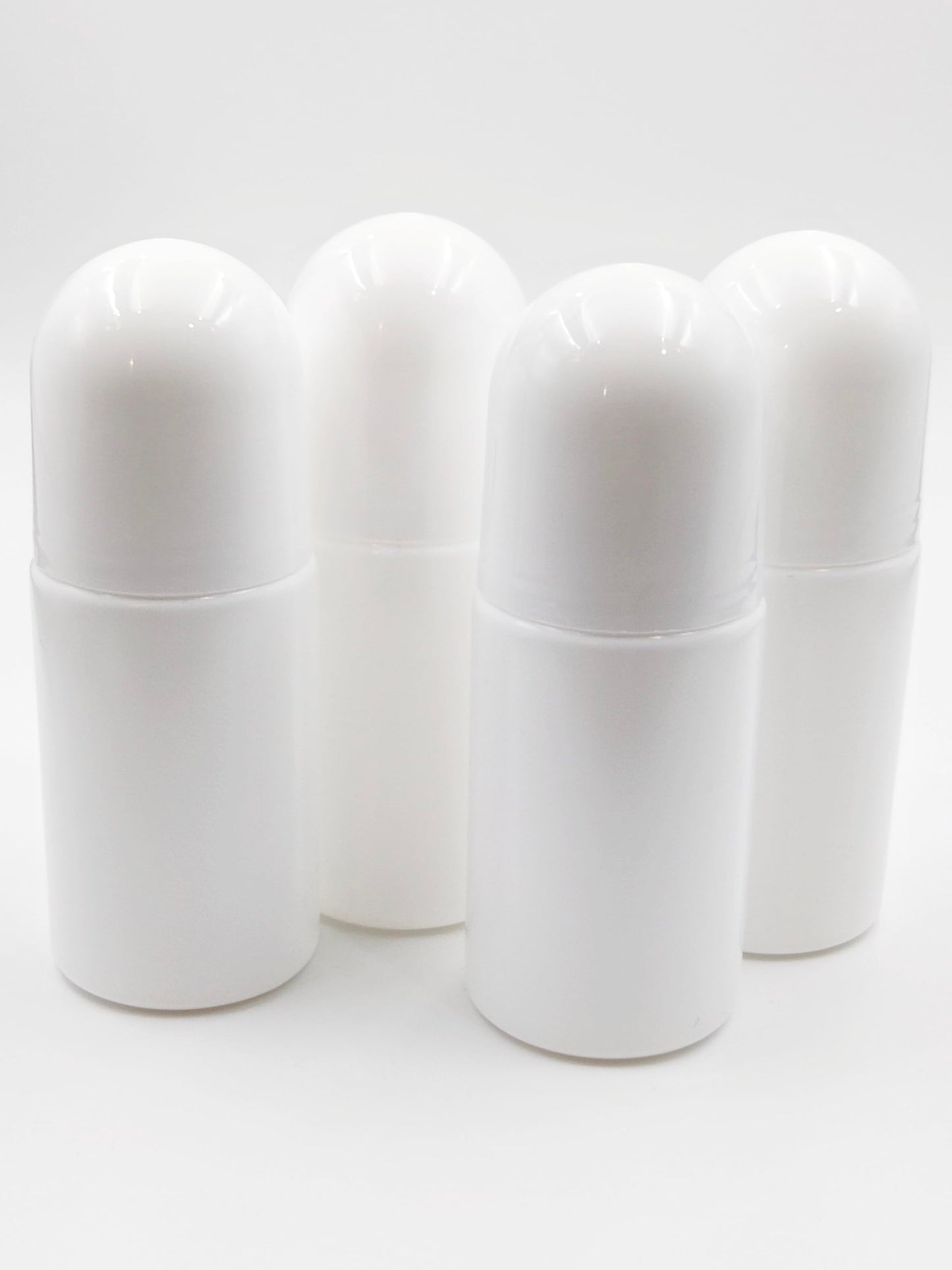 YYNGJCK Roll-on Perfume Bottles 1.7oz 50mL White Plastic | 4Packs, Empty, Refillable, Roller, Anti-perspirant, Roller Ball, for DIY Deodorants, Essential Oils, Fragrances