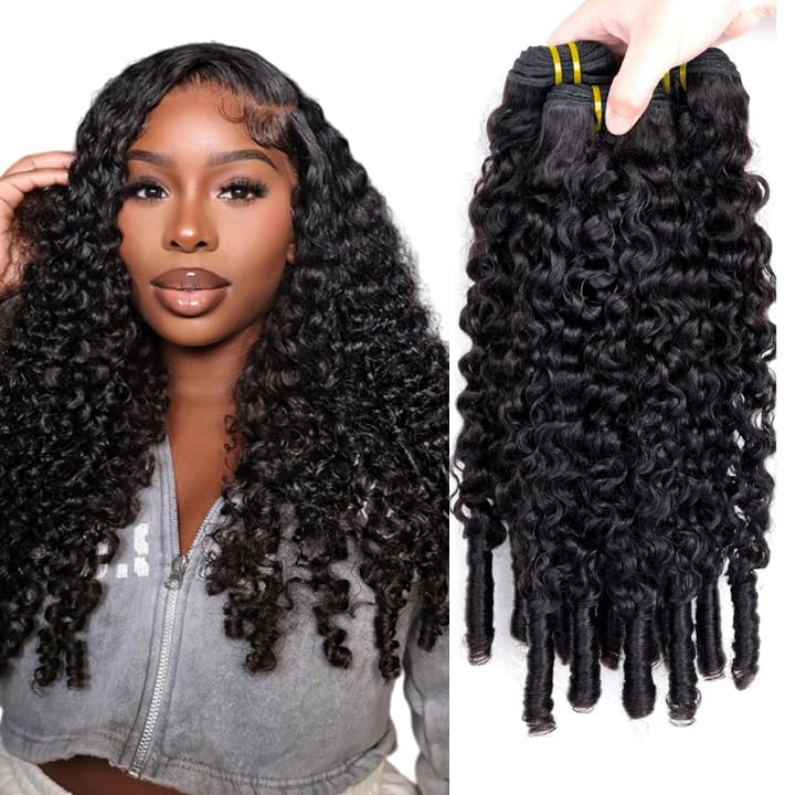 Burmese Curly Human Hair Extensions - 28-34 Inch Black Wet & Wavy Bundles 150g