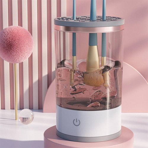 Beauty Swirl Cosmetic Brush Cleaner, Makeup Brush Cleaner, The Cozy Luna Brush Cleaner, Electric Makeup Brush Cleaner Machine for Deep Cleaning All Size Makeup Brus (1PC Transparent)