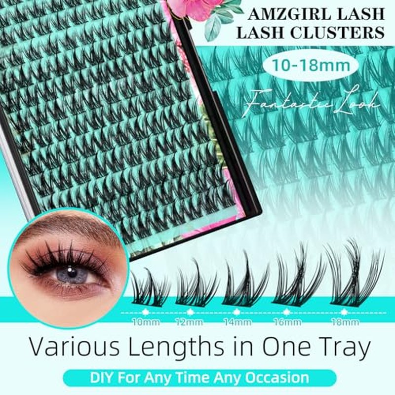 Lash Clusters Kit 140pcs Manga Lash Extension Kit Anime Cluster Lashes Natural Look with Waterproof Lash Bond and Seal, Lash Tweezer with Wet Look Ultra-Thin Band Anime Lashes(Puppy-Kit,C-10-18mm)
