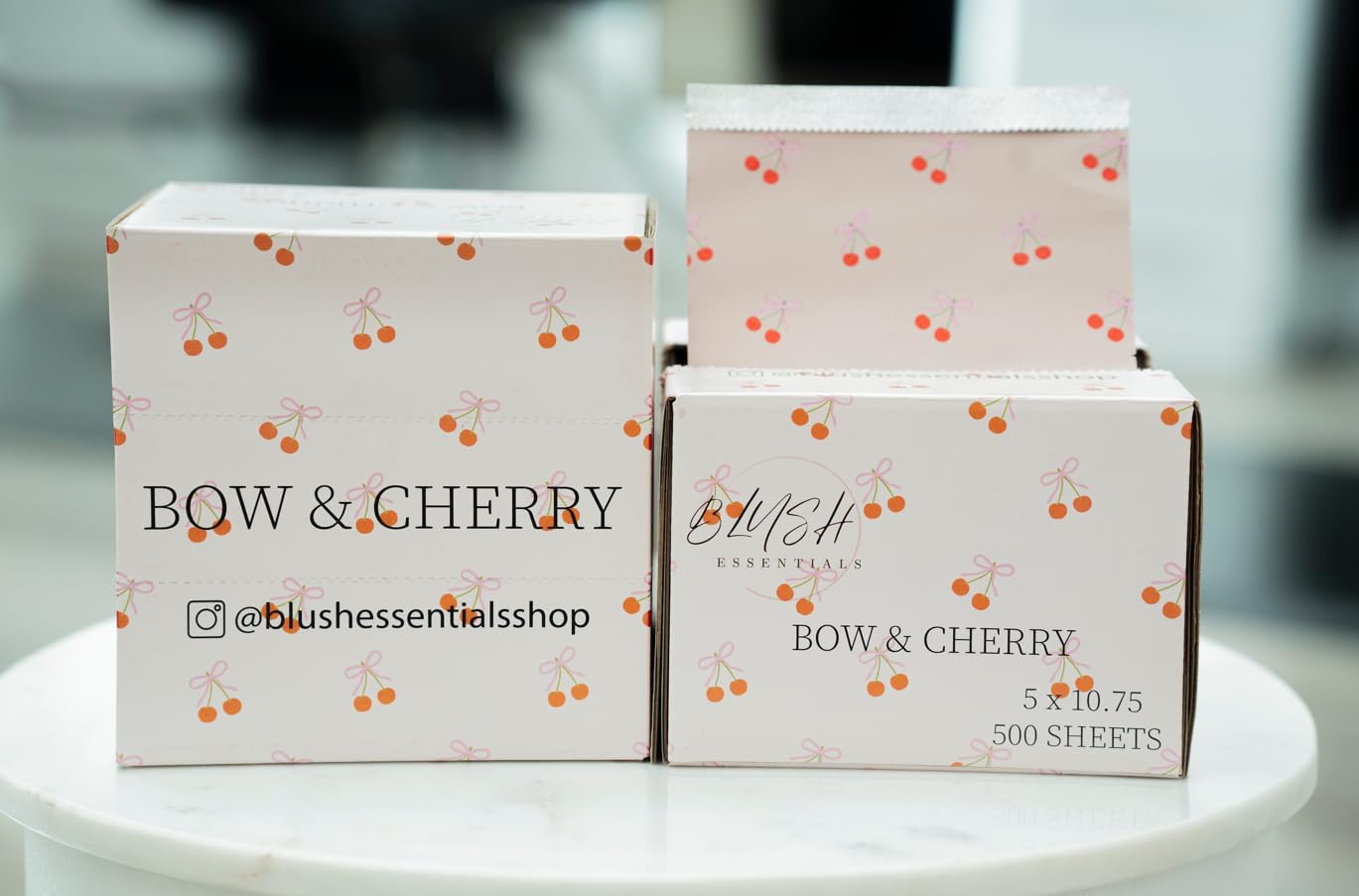 Bow&Cherry Design Hair Foils - Salon Foils for Coloring - Aluminum Foil Sheets for Hair - 5"x10.75" - 500 Sheets - Professional Hair Foils for Highlighting and Salon Use