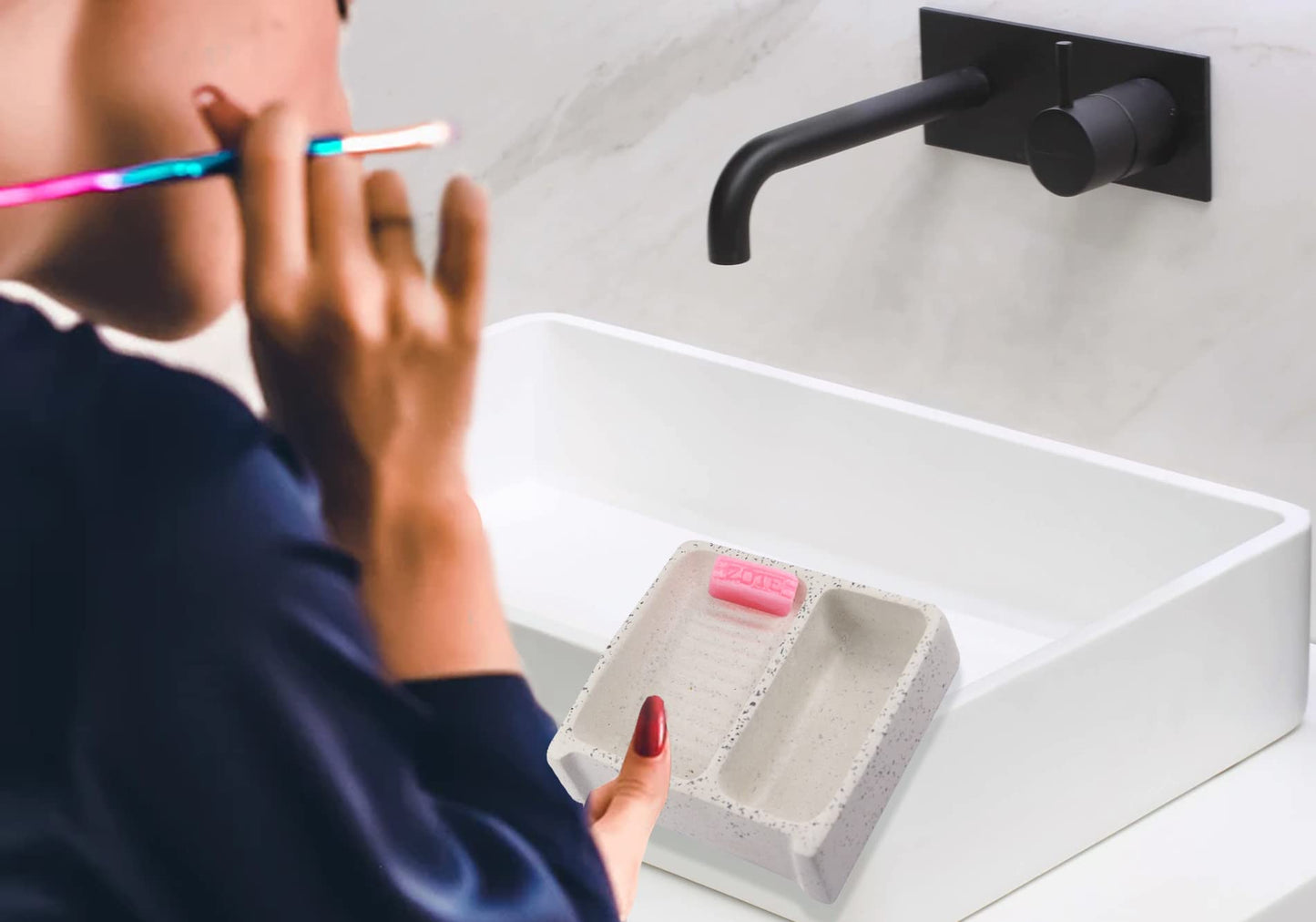 Tweezer - Mini Mexican Washboard for Makeup Brush Cleaner Handmade, Brush Cleaning, Washing Tool Cosmetic Brush Clanear, Mexican Lavaderito, Lavadero Miniatura Artesanal, Brush Washer (White)