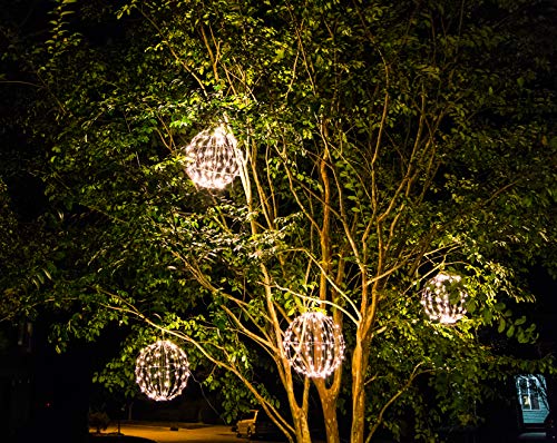 12 Inch Outdoor/Indoor LED Christmas Light Balls 3 Pack - Waterproof & Long-Lasting
