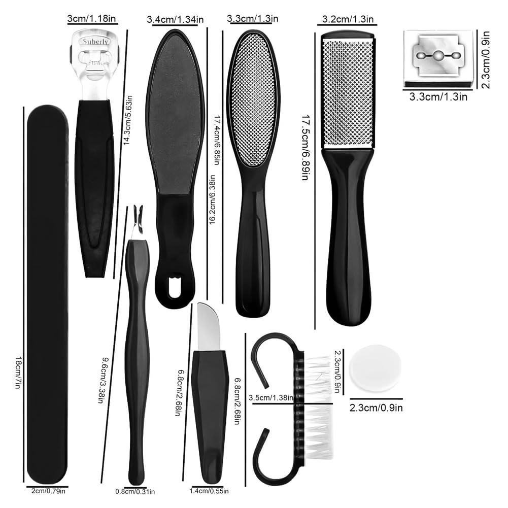 10 in 1 Pedicure Set for Feet, Professional Pedicure Foot Spa Set, Stainless Steel Foot Care Kit, File Callus Remover, Rasp Dead Skin Remover