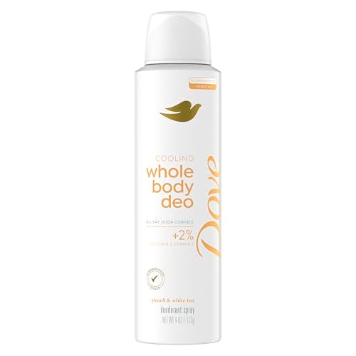 Dove Whole Body Deodorant Cooling Spray Peach & White Tea 4oz - Aluminum Free