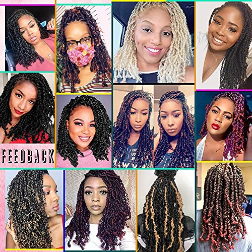 Spring Twist Hair Extensions 12 Inch 7 Pack Butterfly Faux Locks for Women - Variation 1B3027#