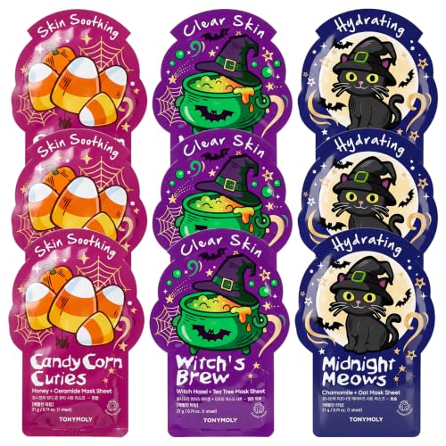 TONYMOLY I'm Face Sheet Masks Halloween 9 Pack - Hydrating & Soothing K-Beauty Set
