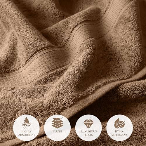 Egyptian Cotton 6-Piece Towel Set - Latte Ultra Plush & Absorbent