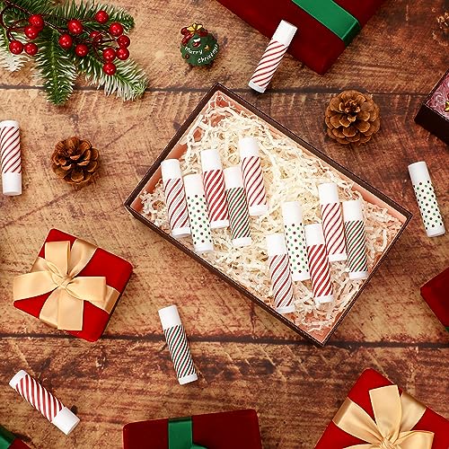 Christmas Lip Balm Set - 100 Pcs Candy Cane Stripes Holiday Moisturizers