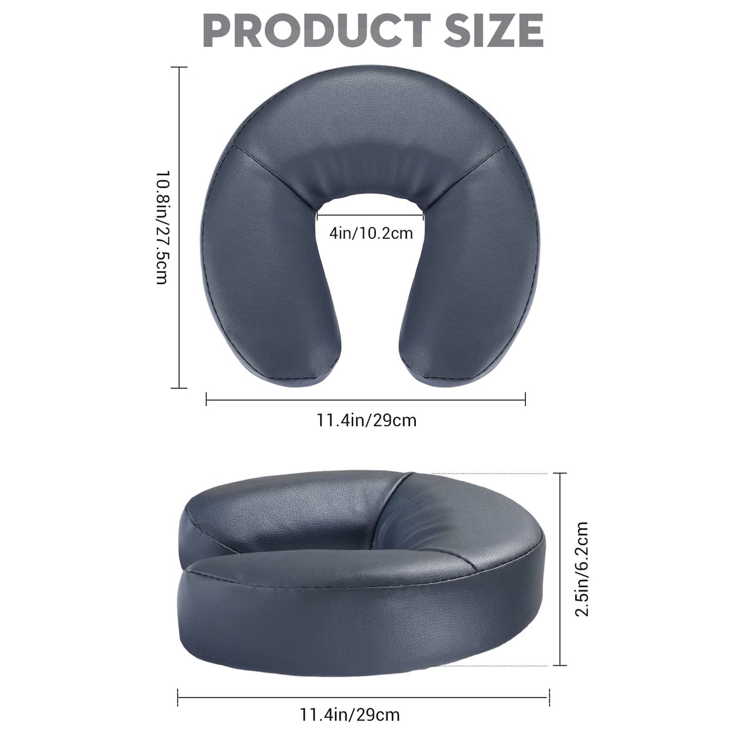 Noverlife Massage Face Cradle Cushion, Professional U Shaped Headrest Face Down Prone Position Cushion Pillow for Massage Tables, Standard Massage Face Neck Head Rest Pad for Beauty Spa Sleeping Nap