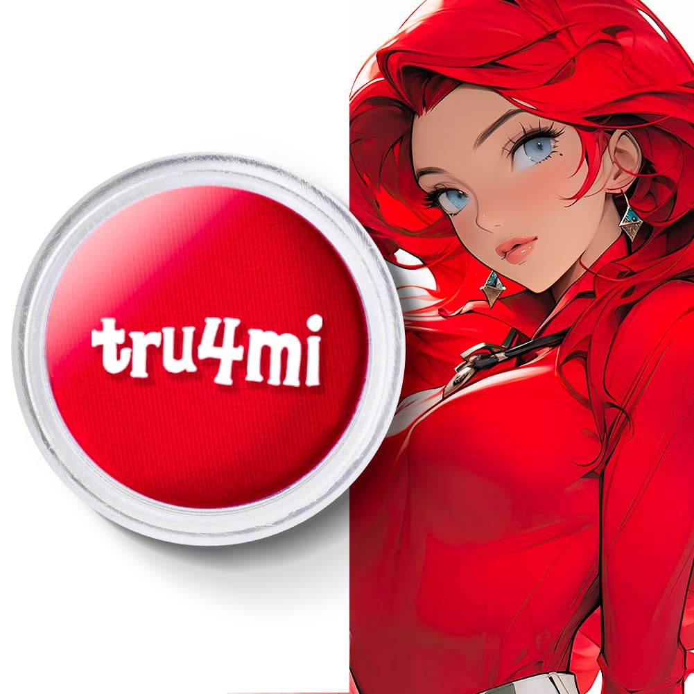-Water Activated Eyeliner -Wet Liner Makeup - Smudge Proof Face Body Paint - Skin Safe & Child Friendly - “TruLuv” Red -10g/container