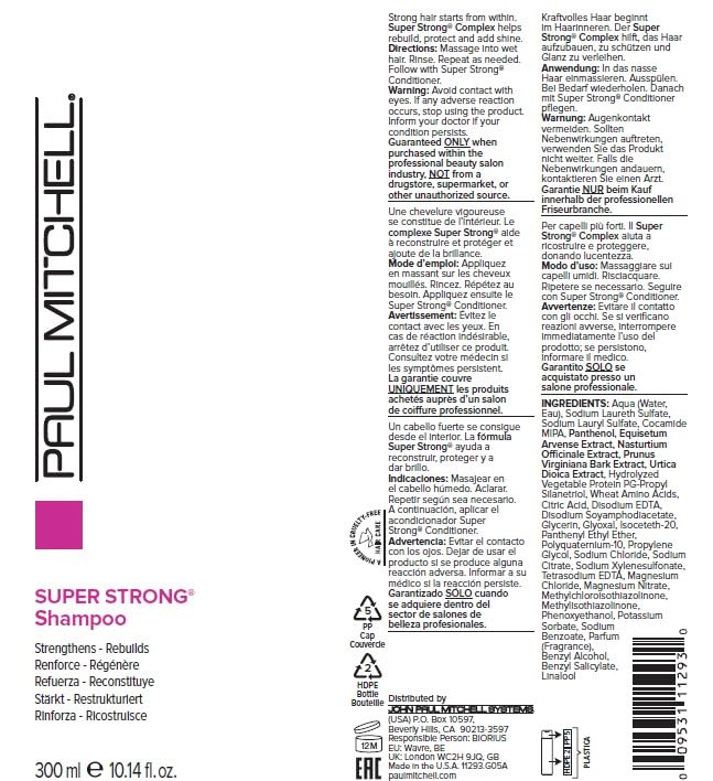 Paul Mitchell Super Strong Shampoo with Refreshing Watery Scent - Strengthens & Rebuilds Damaged Hair