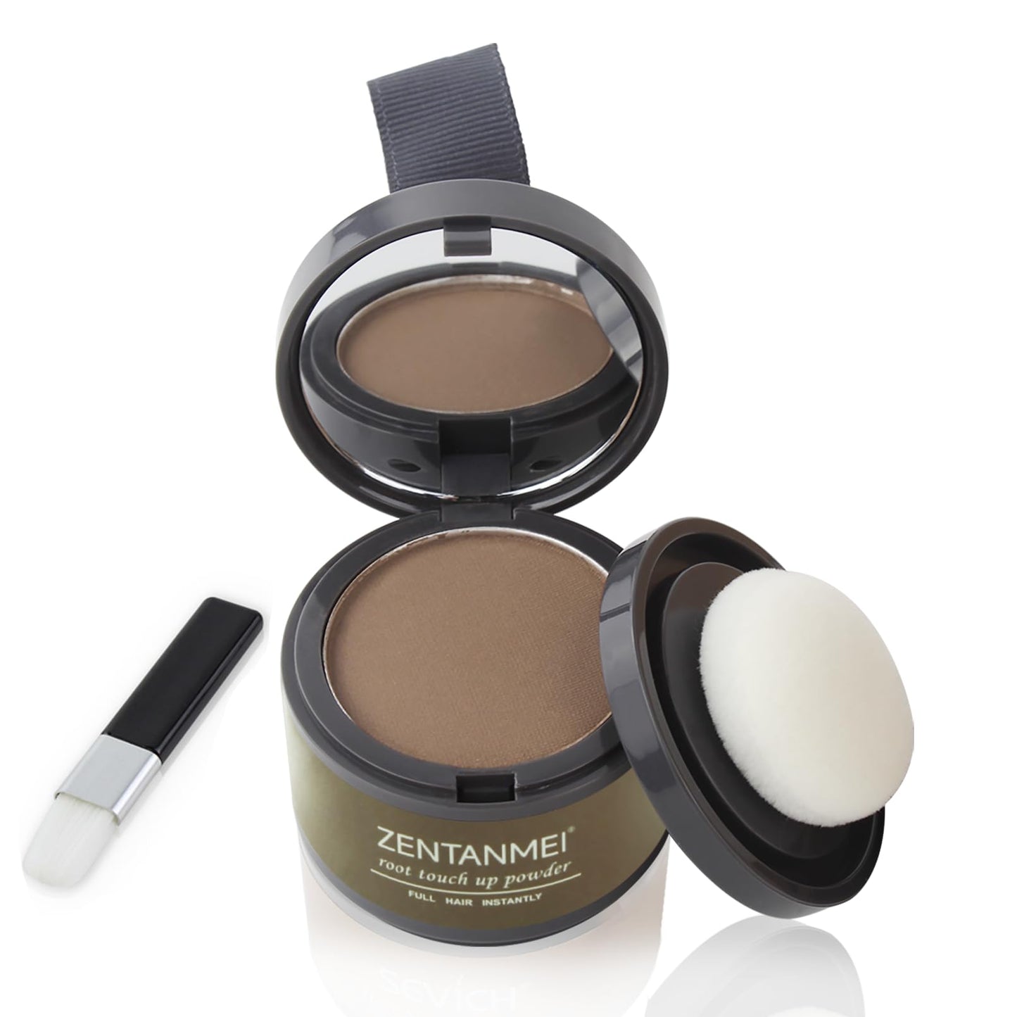 ZENTANMEI Root Touch Up Hairline Powder for Women & Men, Gray Hair Cover Up, Hairline Shadow Powder Sweatproof & Windproof, 0.14 oz Root Cover Up for Thinning Hair (Light Brown)