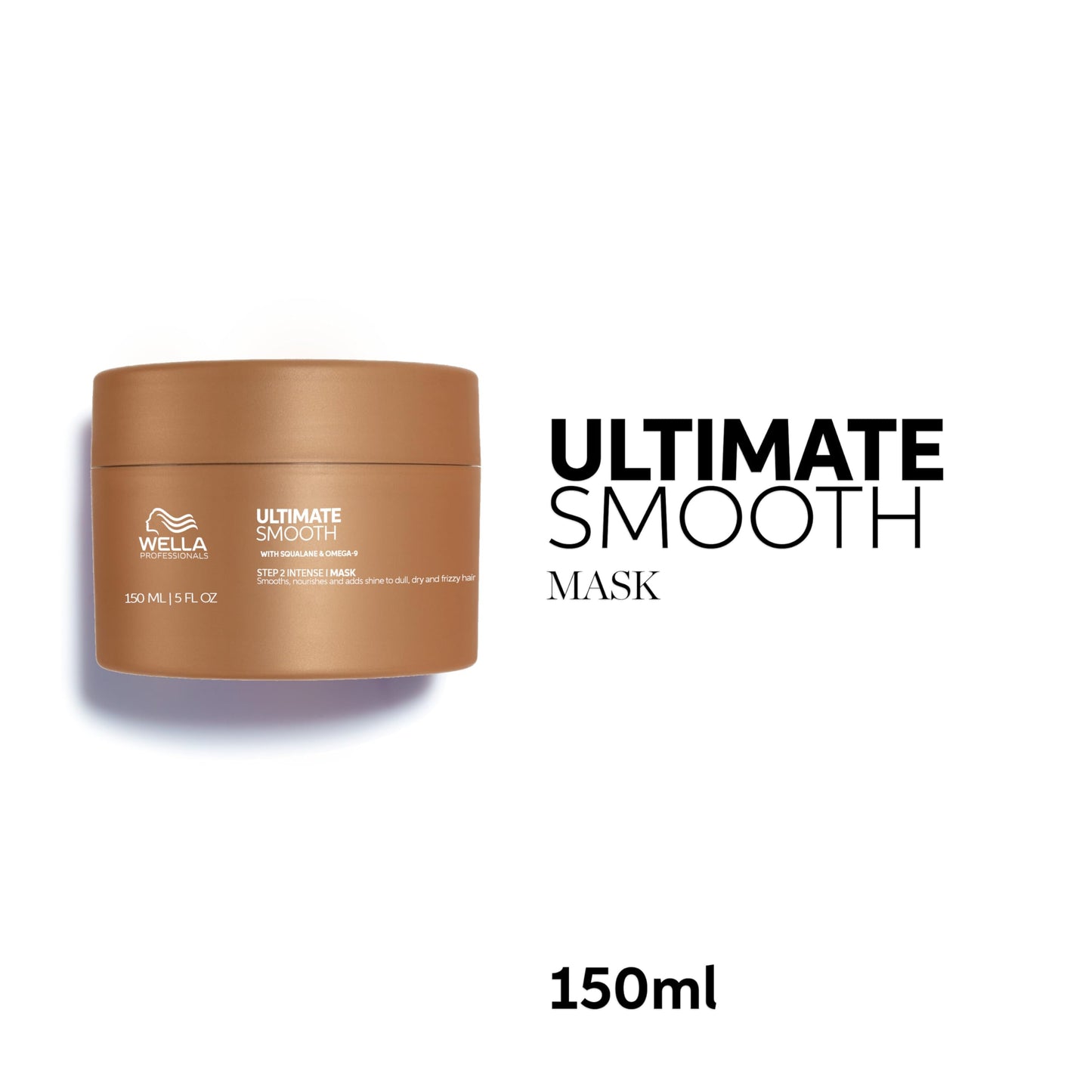 Wella Professionals ULTIMATE SMOOTH Intense Mask | Nourishing Treatment for Dry & Frizzy Hair | With Squalane & Omega 9 | 5 Fl Oz