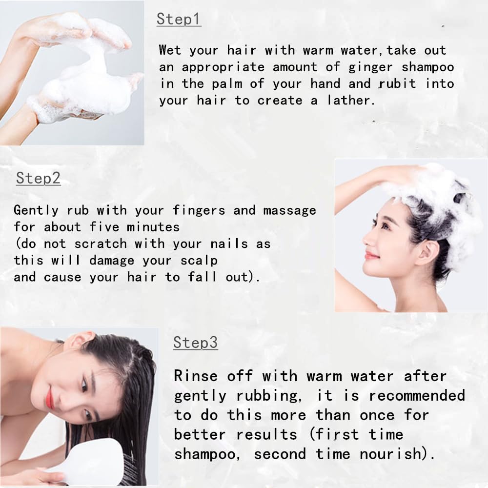 Ginaday Instant Ginger Hair Regrowth Shampoo, Ginger Anti-Fall Shampoo for Hair Growth, Anti-Hair Loss Hair Shampoo (1Pcs 16.91FL.oz/500ML)