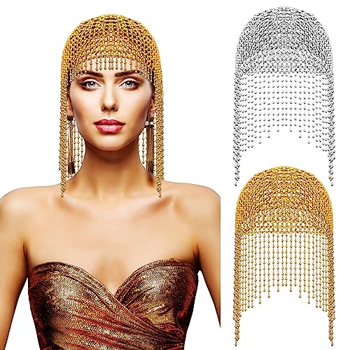 Roaring 20s Beaded Headbands 2-Pack Flapper Egyptian Queen Style