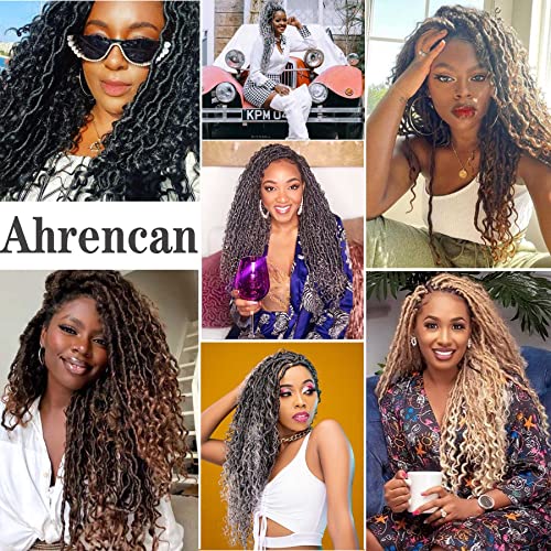 Ahrencan Grey Goddess Locs Crochet Hair 14 Inch 7 Pack for Black Women
