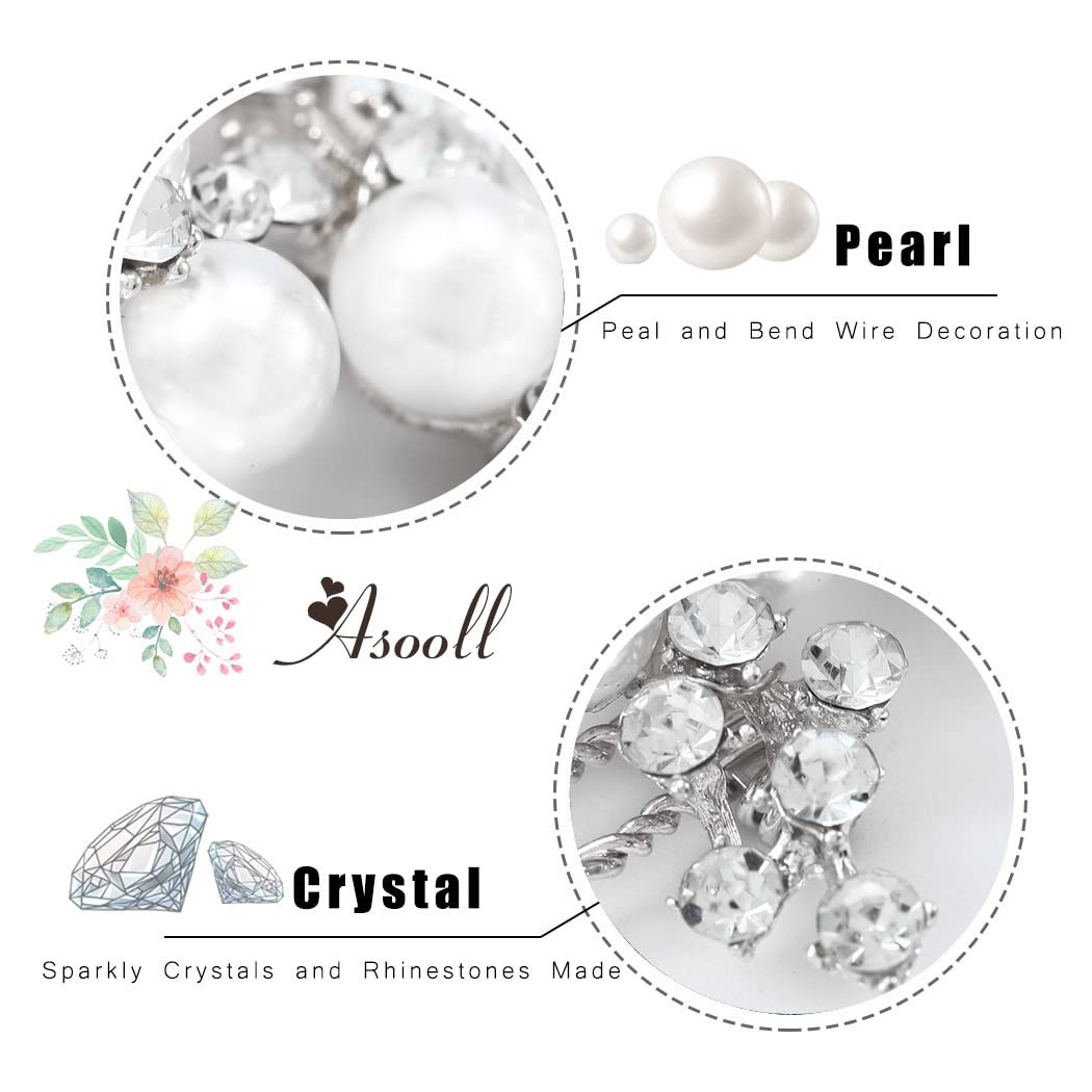 Brishow Pearl Rhinestone Hair Comb Silver Wedding Hair Clip Bridal Hair Accessories for Women and Girls