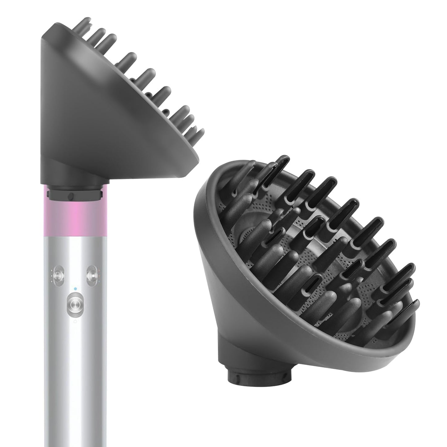 BVACUMHEAD Upgraded Diffuser Attachment for Dyson Airwrap Styler - Converts to Hair Dryer Diffuser Nozzle, 973365-01, Grey