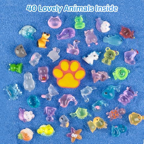 Kids Bath Bombs with Surprise Toys - 40 Large Paw-Shaped Bubble Bath Set