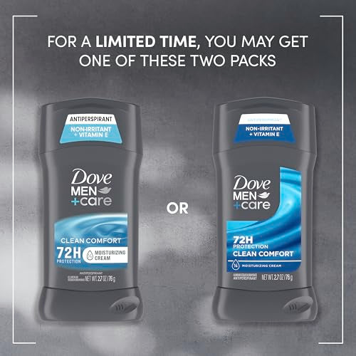Dove Men+Care Clean Comfort Antiperspirant Deodorant Stick 2.7 oz (Pack of 4)