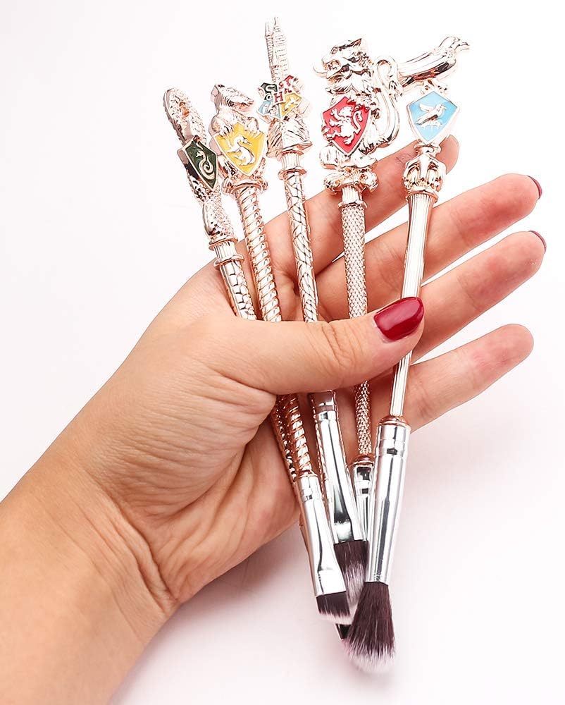 【2 Color Options】 Harry Gifts Potter Metal Makeup Brushes Set Gifts Wi-zard Wand Makeup Brushes Set for Women Magic Eye Shadow Eyeliner Blending Lip Brush - Brushes Holder Pot Not Included