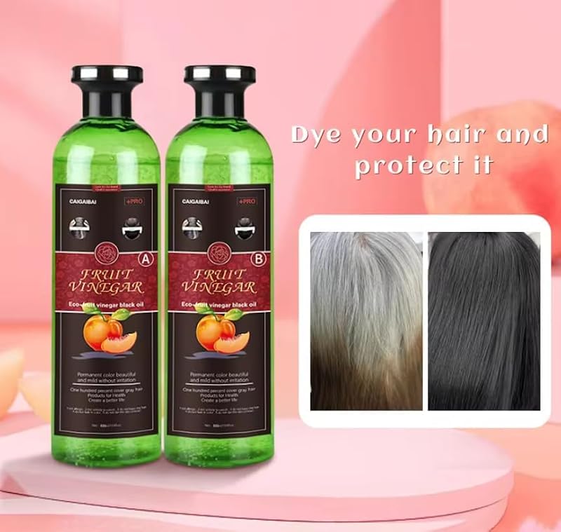 Fruit Vinegar Hair Color - Ammonia-Free Gray Coverage, Long-Lasting, 33.8 fl oz