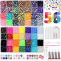 56 Colors Resin Jelly Rhinestones Bedazzling Kit with Adhesive & Tools - 70,000pcs