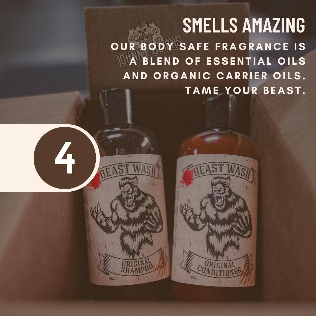 Johnny Slicks Hair Cleaning Kit - Supports Scalp & Hair Hydration - Organic Shampoo & Conditioner - Aloe, Shea Butter & Vitamin E - Original Scent - 2 Piece Set