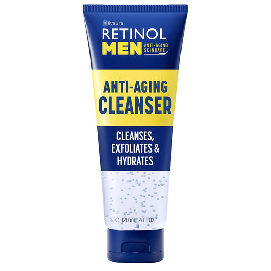 LIVAURA Retinol Men's Gel Cleanser - Gently exfoliates skin for improved texture and radiance and Removes impurities trapped in your pores
