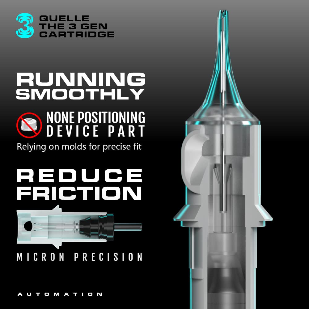 Tattoo Needles Cartridge 50Pcs Assorted Sizes 0.35mm RL+RM (1203RL 1205RL 1207RL 1209RM 1215RM) Round Liner/Round Magnum EN5S-50KIT-X