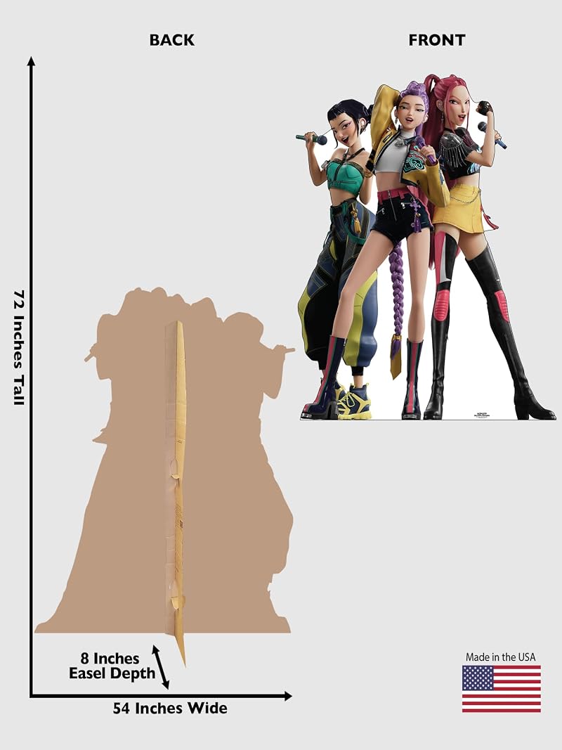 Life-Size KPop Demon Hunters Standee – Officially Licensed Rumi, Mira & Zoey Cardboard Cutout Display