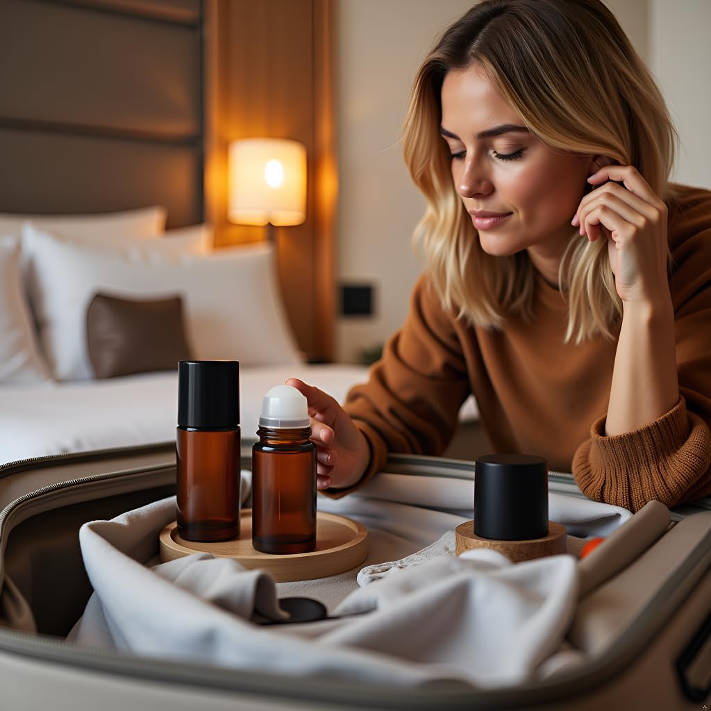 ZGLUZP 2 Pcs 50ml Brown Glass Essential Oil Roller Refillable Roll on Bottles Empty Deodorant Bottle Containers Rollerball Bottles for Fragrance Roller Refillable Containers