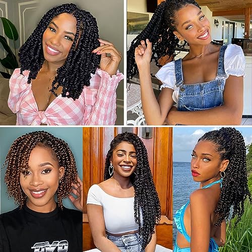 18 Inch Passion Twist Crochet Hair 9 Packs Pre-Twisted Bohemian Style for Women & Kids Variation of THIS listing
