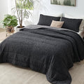 Bedsure King Size Reversible Comforter Set - Charcoal Black All-Season Bedding