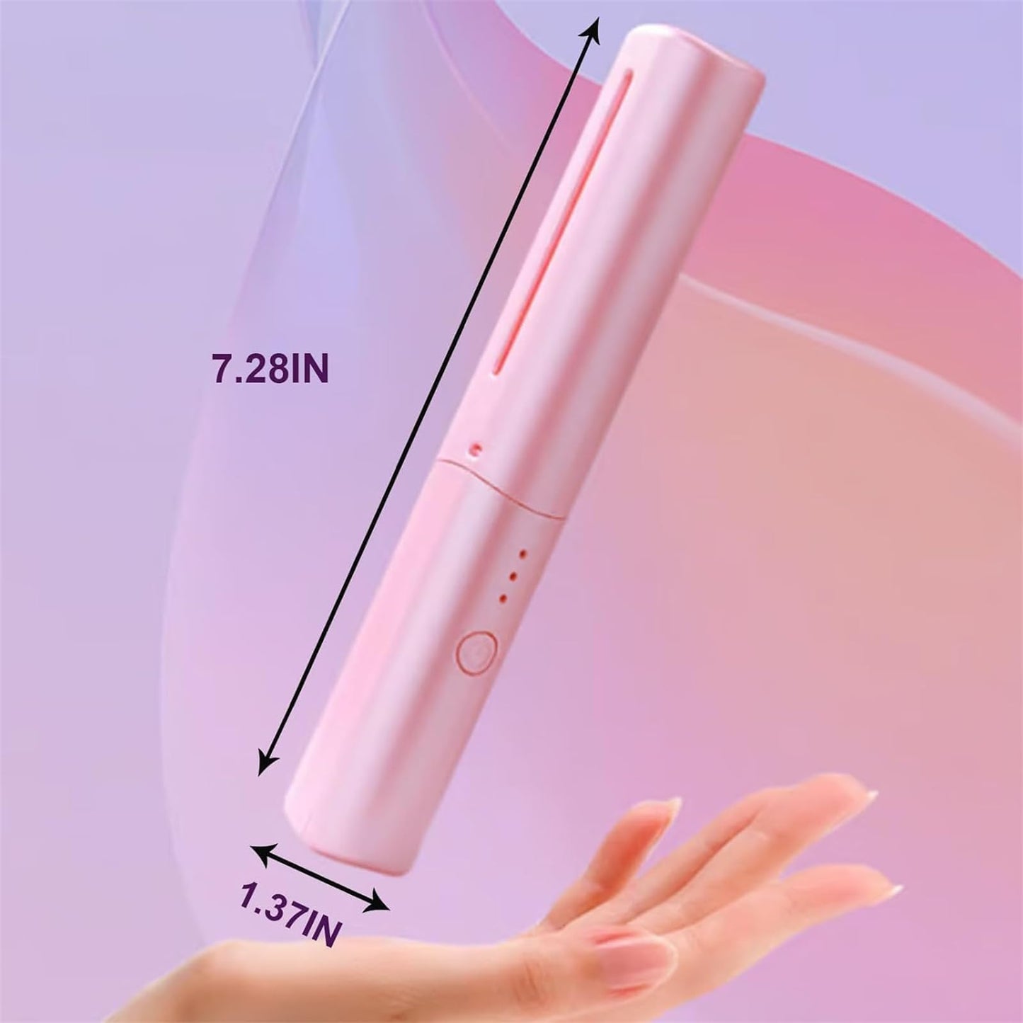 Latest Hairdressing Comb, 2025 Ceramic Hair Dressing Comb, Hairdressing Combs, Rechargeable Mini Hair Straightener, 2-in-1 Portable Curling (Green + Pink)