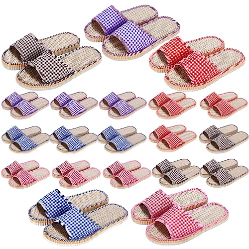 Disposable House Slippers for Guests - Washable, Medium, Colorful - 15 Pairs