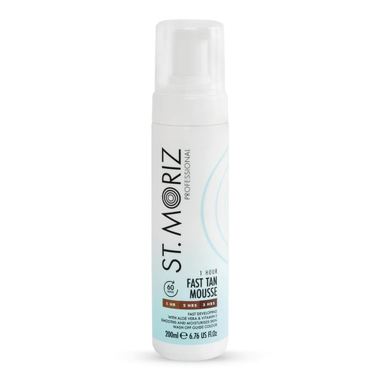 St Moriz Professional 1 Hour Fast Self Tanner Mousse, Light to Dark – Instant, Express Self Tanner Foam for a Golden, Natural Looking Fake Tan with Aloe Vera & Vitamin E - Vegan (6.76 fl oz)