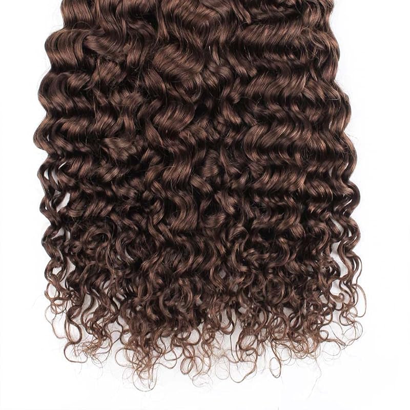 MAMART Deep Wave Human Hair Bundles #4DP / 08 10 12 Dark Brown Chocolate Wavy Hair Extensions