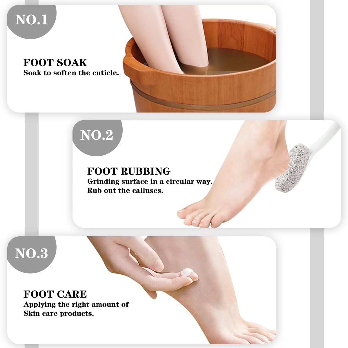 Long Handle Pumice Stone, Exfoliating Dead Skin Remover with 35cm Handle for Easy Foot Care - Suitable for Pedicure, Massage and Scrubbing
