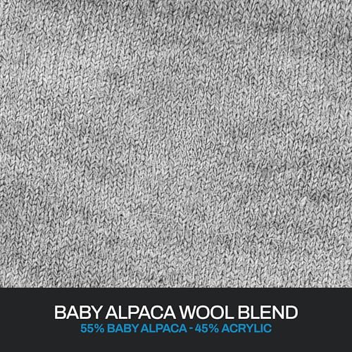 Baby Alpaca Wool Ear Warmer Headband for Winter - Black, One Size