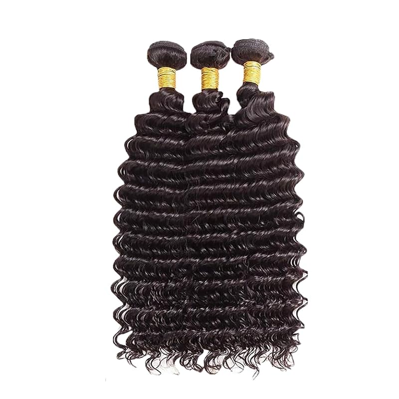 MAMART Deep Wave Human Hair Bundles #4DP / 08 10 12 Dark Brown Chocolate Wavy Hair Extensions