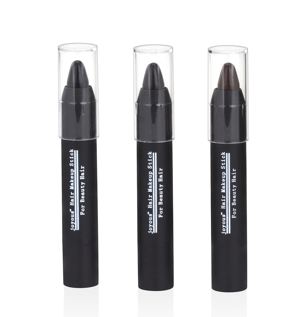 Professional Hair Chalk Temporary Hair Dye Non-toxic Hair Color Crayon Cover White Hair Color Patch (2packs-dark Brown-dark Brown)