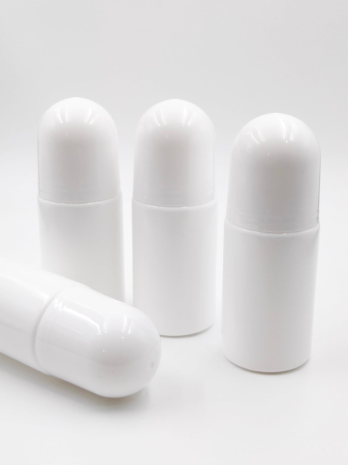 YYNGJCK Roll-on Perfume Bottles 1.7oz 50mL White Plastic | 4Packs, Empty, Refillable, Roller, Anti-perspirant, Roller Ball, for DIY Deodorants, Essential Oils, Fragrances