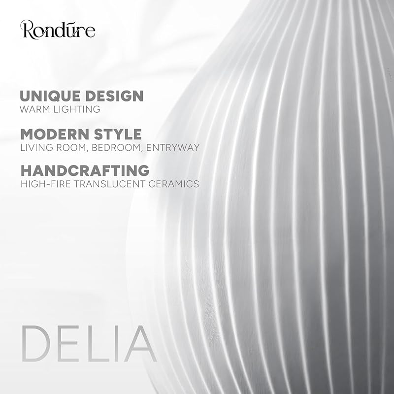 Delia Handcrafted Ceramic Table Lamp - Modern Narrow Vase Shape, Bedside & Living Room