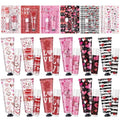 Loopeer 12 Sets Valentine's Day Hand Cream Lip Balm Bulk Gifts Galentine's Day Gift Valentine Party Favor Love Heart Mini Travel Size Moisturizing Hand Lotion for Women Coworker Teacher Nurse, 30 ml